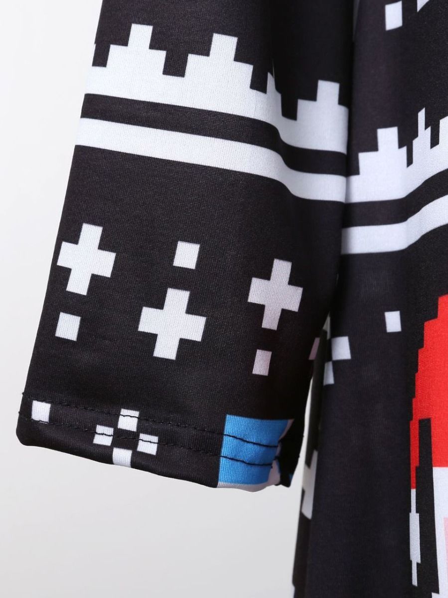 Mom and Me Santa Random Pattern Long-sleeved Dress - dianjiang-