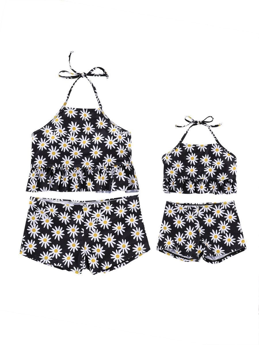 Mom and Me Chrysanthemum Printed Tankini - dianjiang-