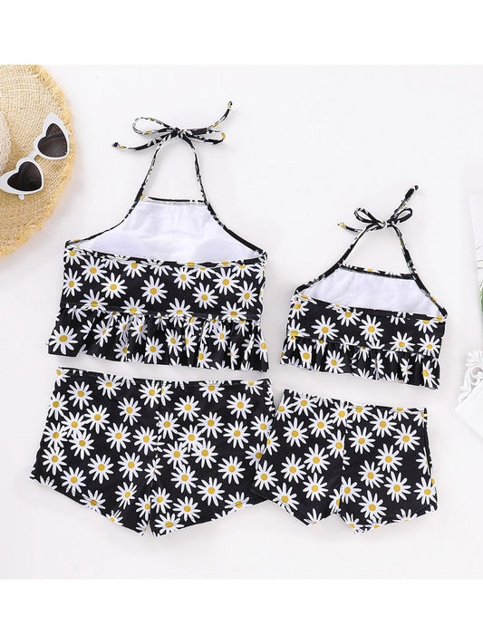 Mom and Me Chrysanthemum Printed Tankini - dianjiang-