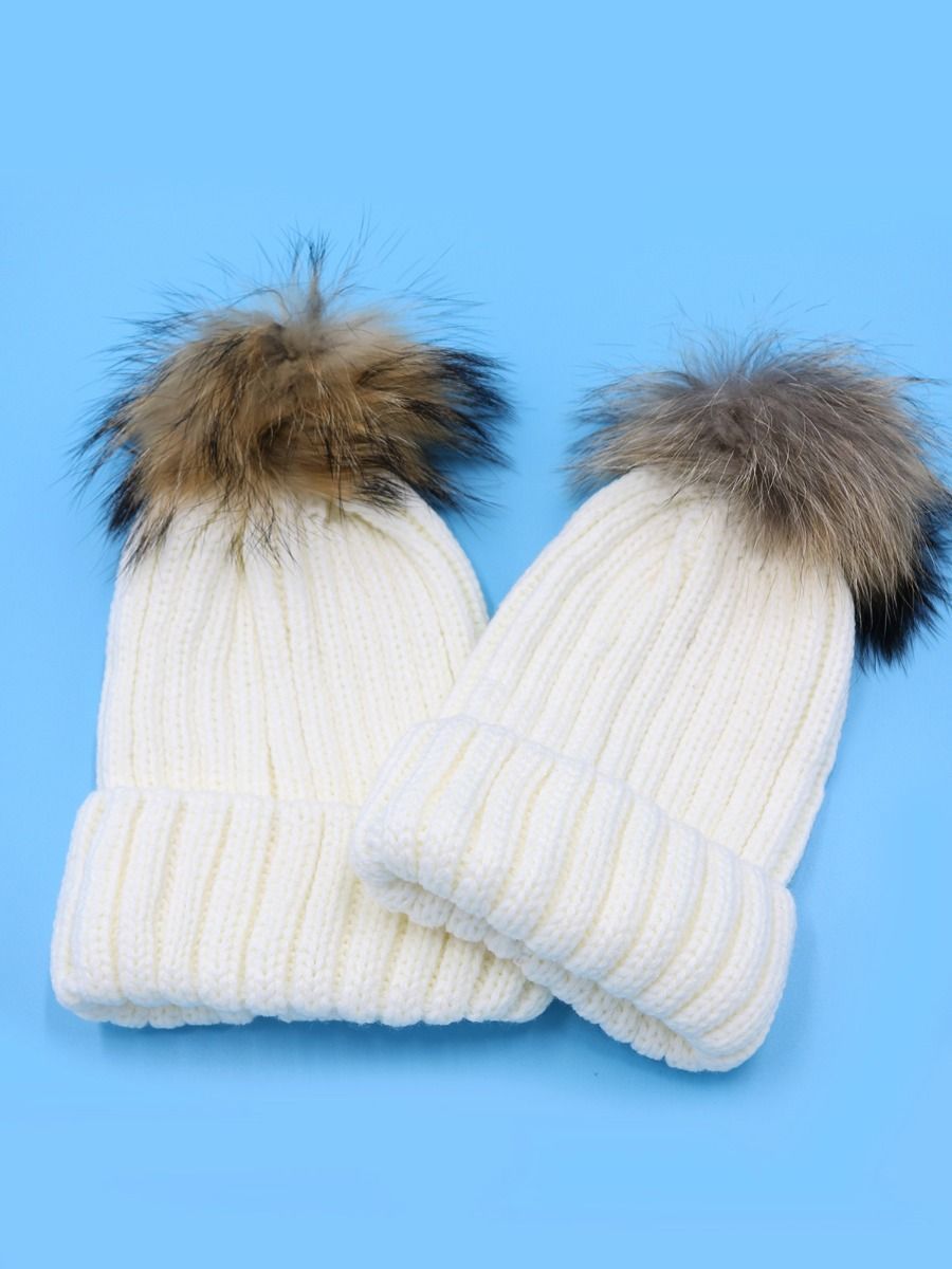Knitted Hat Mommy And Me Thickened Thermal Woolen Hat - dianjiang-