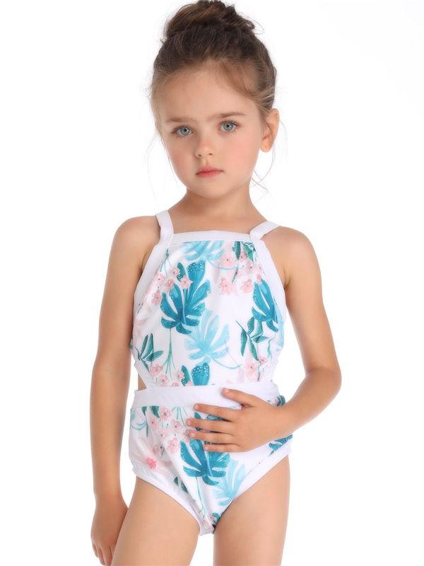 Mommy & Me Leaf Print One-piece Swimwear - dianjiang-