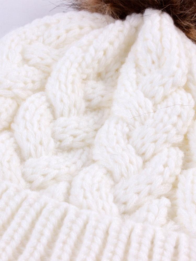 Mommy and Me 2-PACK Pompon Knitted Crochet Hat - dianjiang-