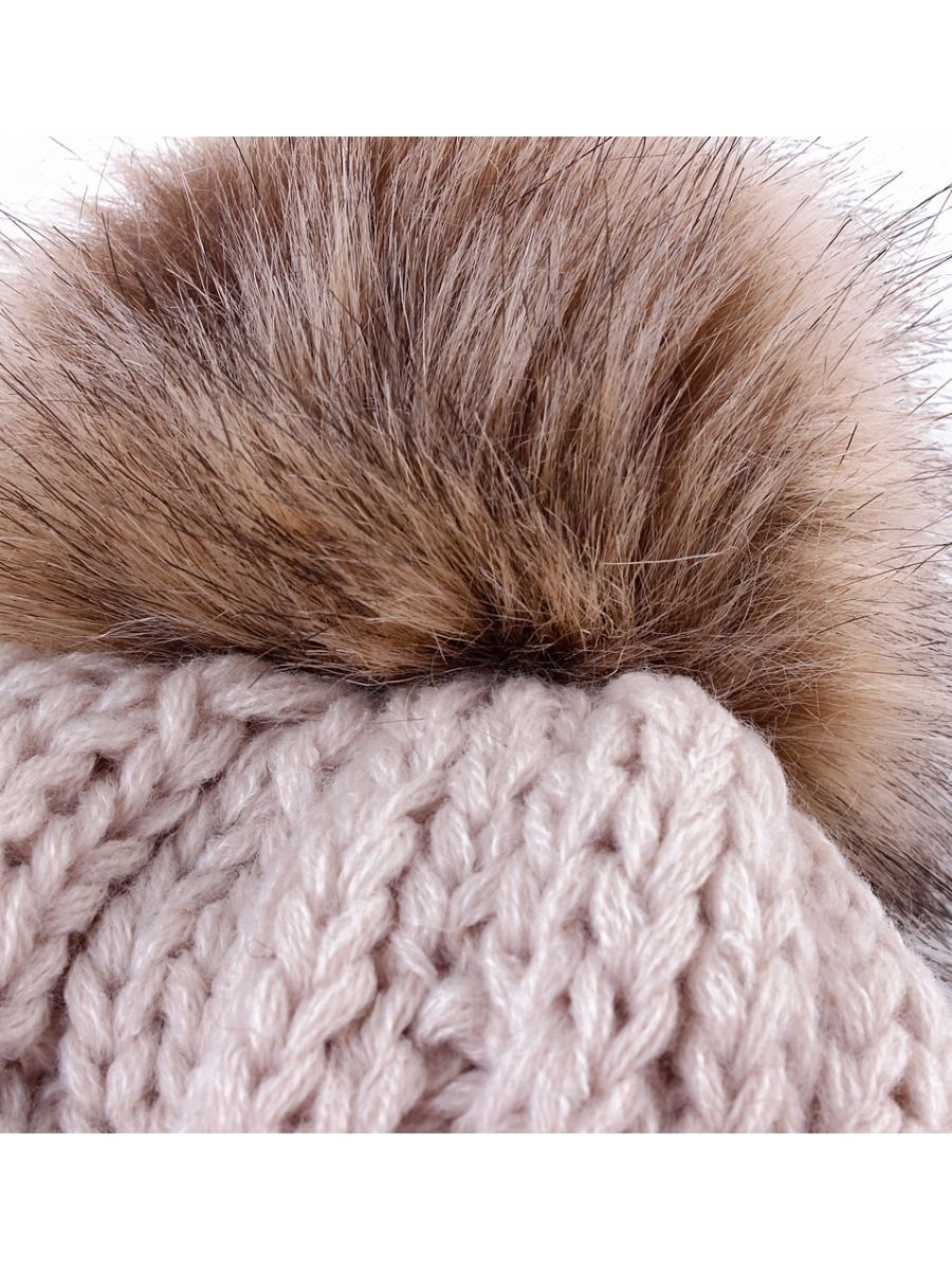 Mommy and Me 2-PACK Pompon Knitted Crochet Hat - dianjiang-