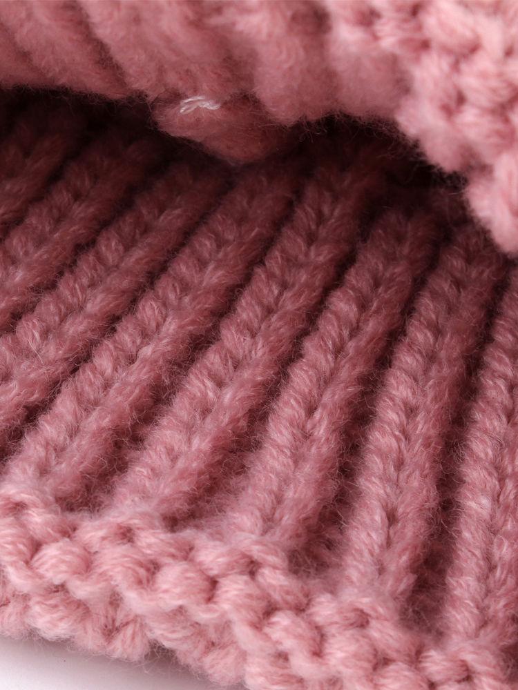 Mommy and Me 2-PACK Pompon Knitted Crochet Hat - dianjiang-