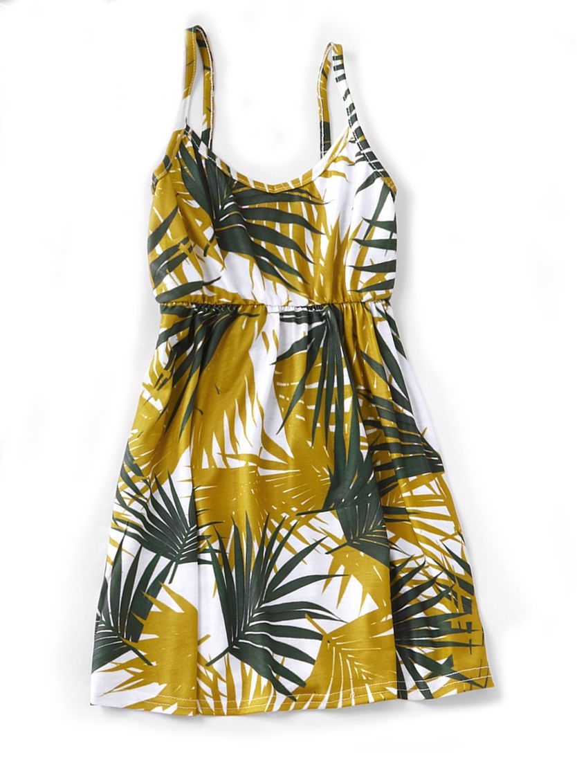 Mommy and Me Leaf Print Sundress - dianjiang-