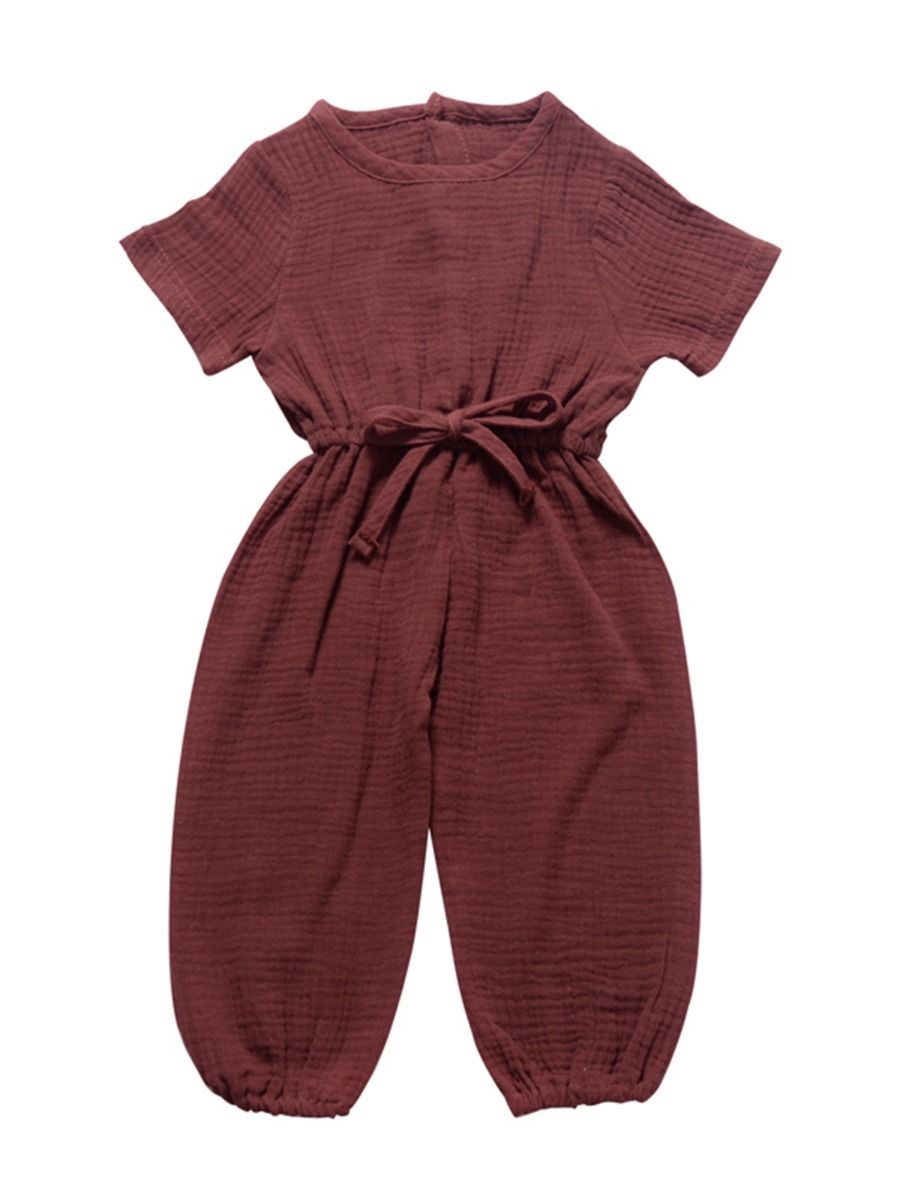 Muslin Solid Color Elasticity Overall - dianjiang-