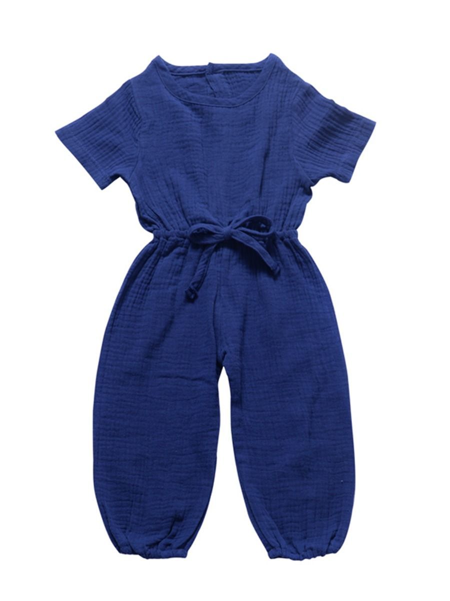 Muslin Solid Color Elasticity Overall - dianjiang-