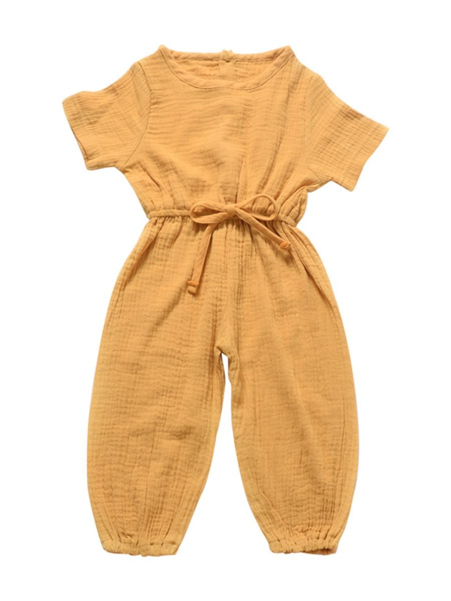 Muslin Solid Color Elasticity Overall - dianjiang-