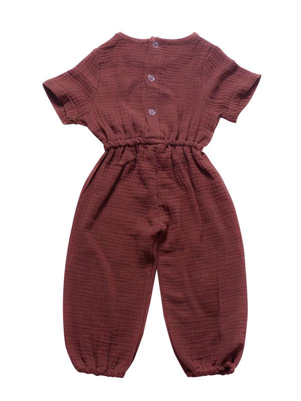 Muslin Solid Color Elasticity Overall - dianjiang-