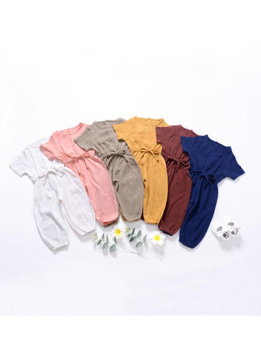 Muslin Solid Color Elasticity Overall - dianjiang-