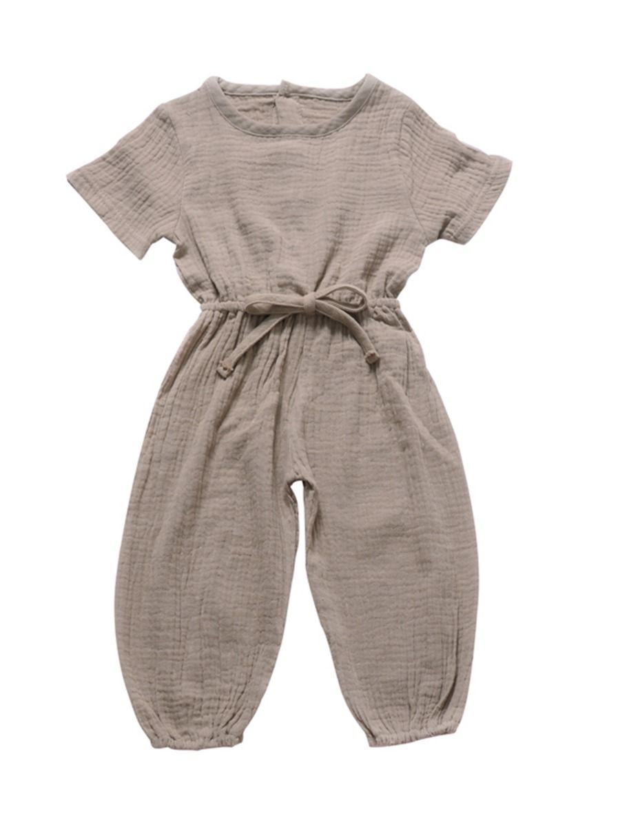 Muslin Solid Color Elasticity Overall - dianjiang-