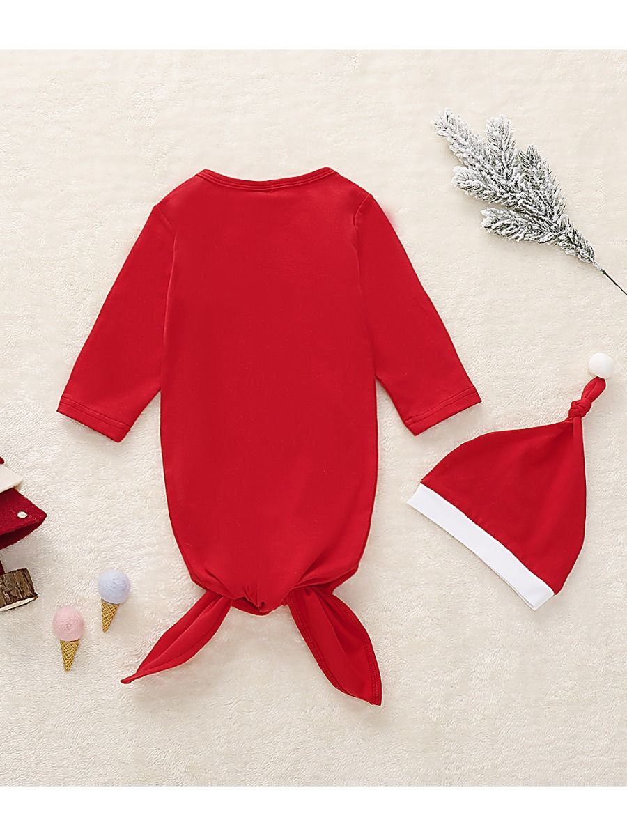 My 1st Christmas 2-Piece Letters Red 70CM Baby Sleeping Bag & Hat - dianjiang-