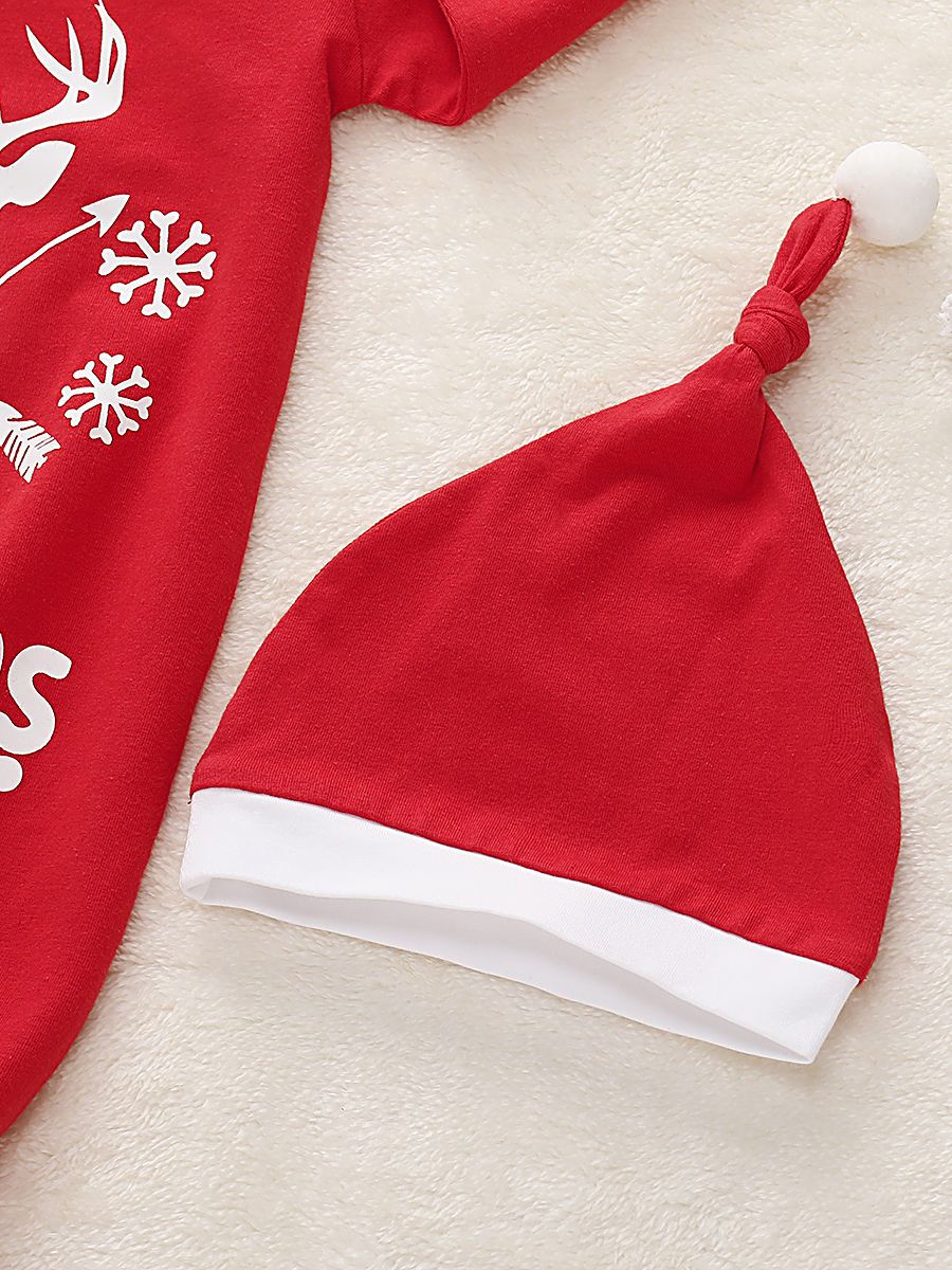 My 1st Christmas 2-Piece Letters Red 70CM Baby Sleeping Bag & Hat - dianjiang-
