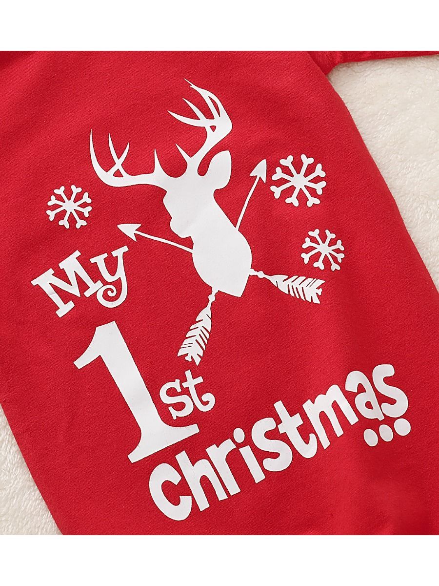 My 1st Christmas 2-Piece Letters Red 70CM Baby Sleeping Bag & Hat - dianjiang-