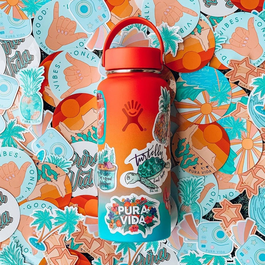 New Hydro Flask Candy colors 18/32oz  High Capacity Vacuum Insulated Wide Mouth Outdoor Self-driving Tour Camping Water Bottle - dianjiang-