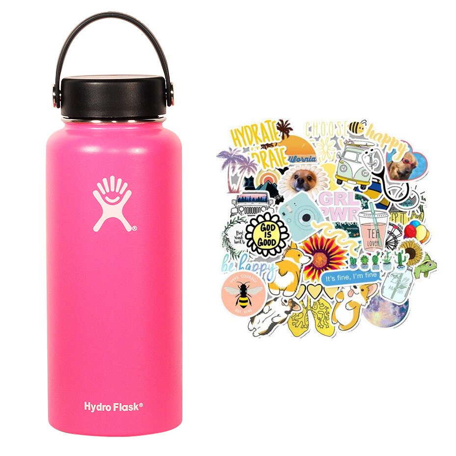 New Hydro Flask Candy colors 18/32oz  High Capacity Vacuum Insulated Wide Mouth Outdoor Self-driving Tour Camping Water Bottle - dianjiang-