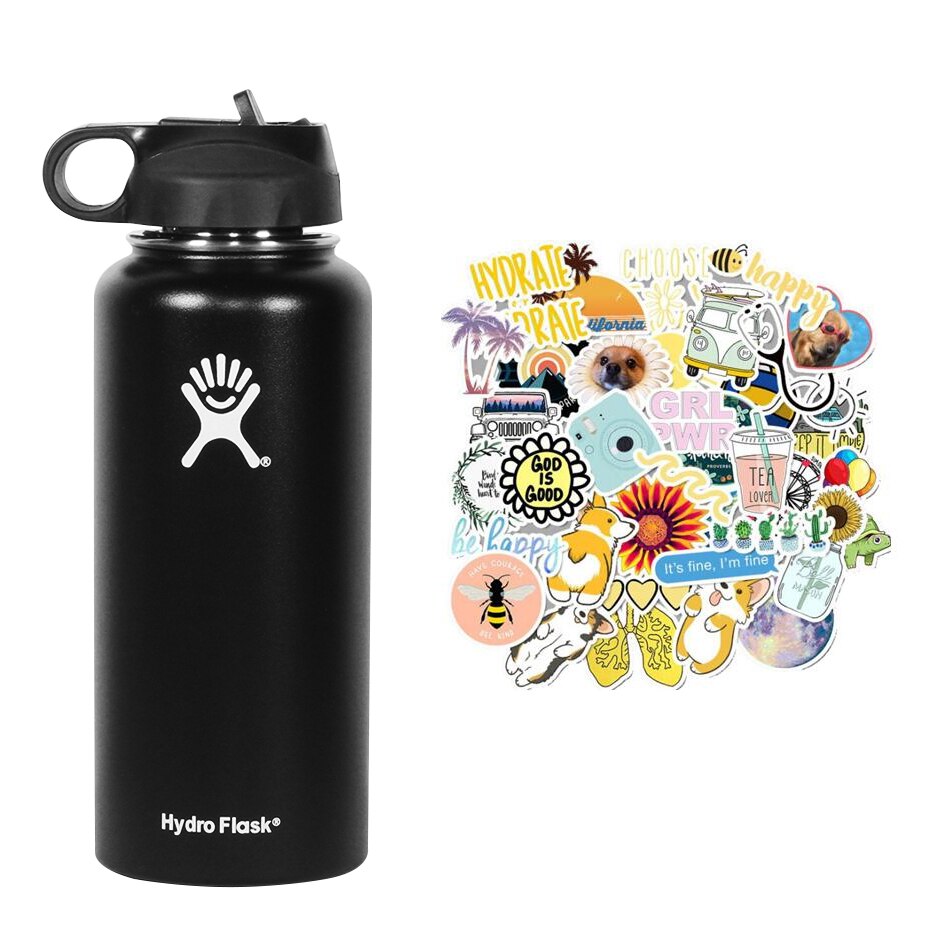 New Hydro Flask Candy colors 18/32oz  High Capacity Vacuum Insulated Wide Mouth Outdoor Self-driving Tour Camping Water Bottle - dianjiang-