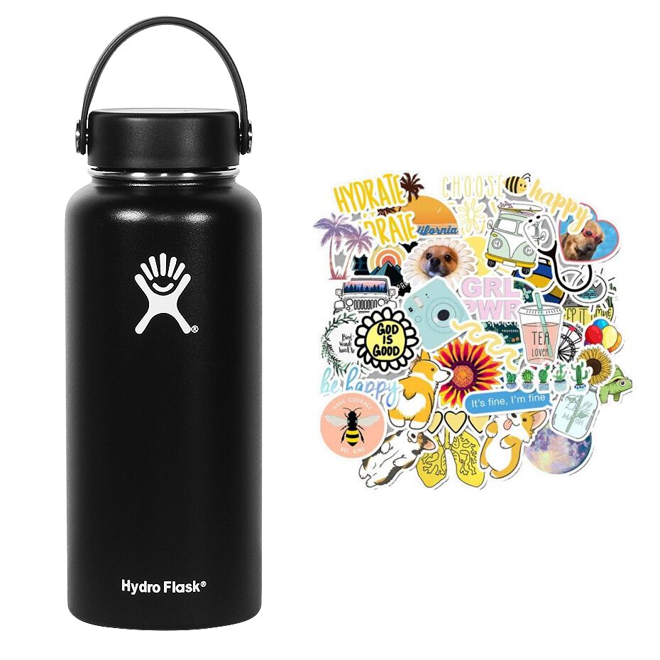 New Hydro Flask Candy colors 18/32oz  High Capacity Vacuum Insulated Wide Mouth Outdoor Self-driving Tour Camping Water Bottle - dianjiang-