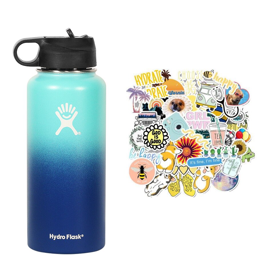 New Hydro Flask Candy colors 18/32oz  High Capacity Vacuum Insulated Wide Mouth Outdoor Self-driving Tour Camping Water Bottle - dianjiang-