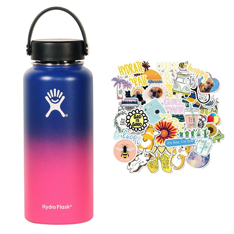 New Hydro Flask Candy colors 18/32oz  High Capacity Vacuum Insulated Wide Mouth Outdoor Self-driving Tour Camping Water Bottle - dianjiang-