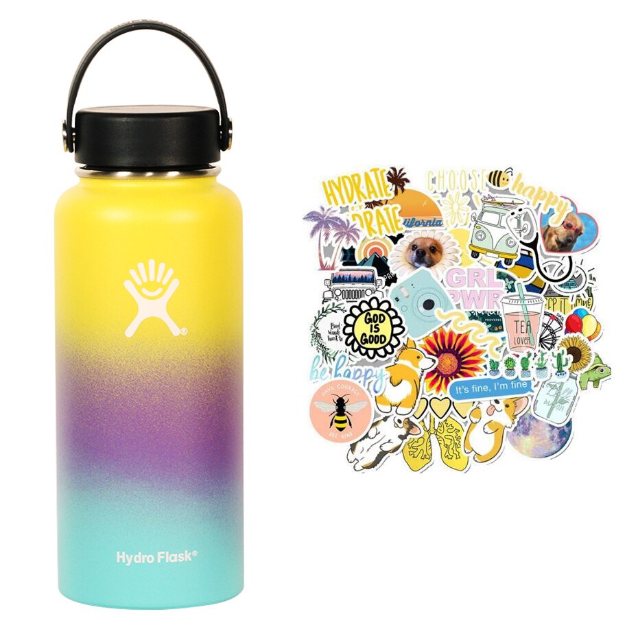 New Hydro Flask Candy colors 18/32oz  High Capacity Vacuum Insulated Wide Mouth Outdoor Self-driving Tour Camping Water Bottle - dianjiang-