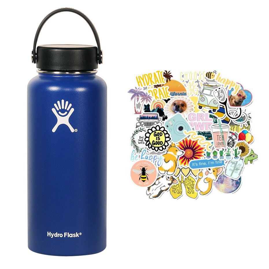 New Hydro Flask Candy colors 18/32oz  High Capacity Vacuum Insulated Wide Mouth Outdoor Self-driving Tour Camping Water Bottle - dianjiang-