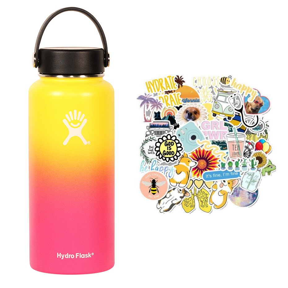 New Hydro Flask Candy colors 18/32oz  High Capacity Vacuum Insulated Wide Mouth Outdoor Self-driving Tour Camping Water Bottle - dianjiang-