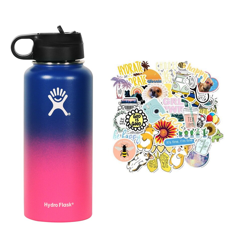 New Hydro Flask Candy colors 18/32oz  High Capacity Vacuum Insulated Wide Mouth Outdoor Self-driving Tour Camping Water Bottle - dianjiang-