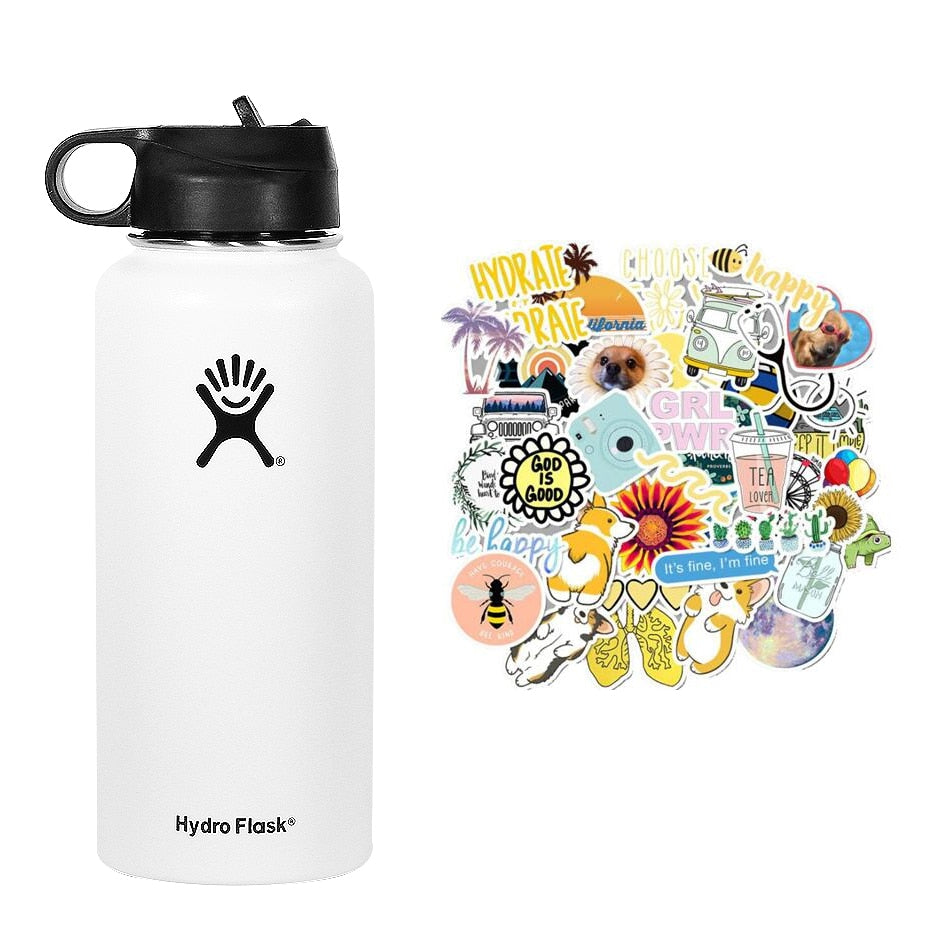 New Hydro Flask Candy colors 18/32oz  High Capacity Vacuum Insulated Wide Mouth Outdoor Self-driving Tour Camping Water Bottle - dianjiang-