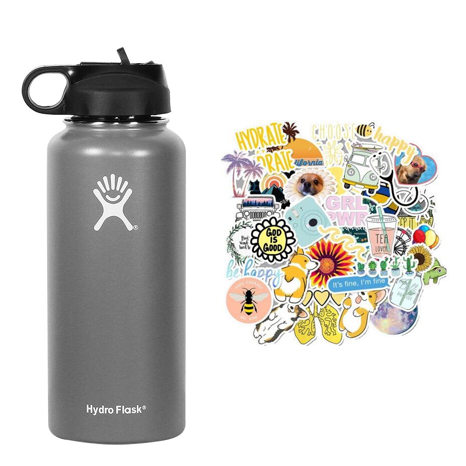 New Hydro Flask Candy colors 18/32oz  High Capacity Vacuum Insulated Wide Mouth Outdoor Self-driving Tour Camping Water Bottle - dianjiang-