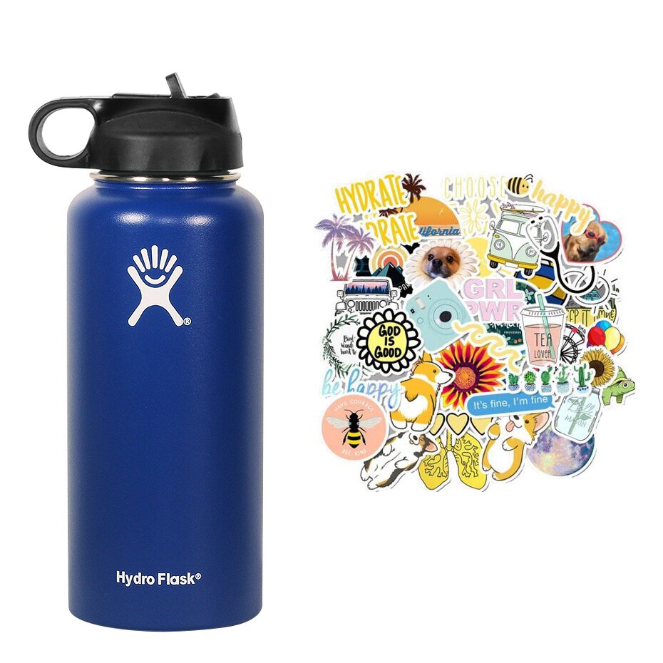 New Hydro Flask Candy colors 18/32oz  High Capacity Vacuum Insulated Wide Mouth Outdoor Self-driving Tour Camping Water Bottle - dianjiang-