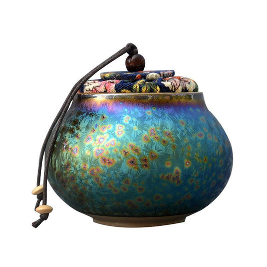 New Vintage Porcelain Tea Caddies Mini Ceramic Storage Boxes Fashion Tea Leaves Container Organizer Home Teahouse Dining Tea Box - dianjiang-