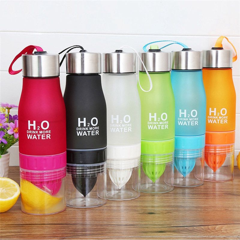 New Xmas Gift 650ml Water Bottle Plastic Fruit Infusion Bottle Infuser Drink Outdoor Sports Juice lemon Portable Kettle - dianjiang-