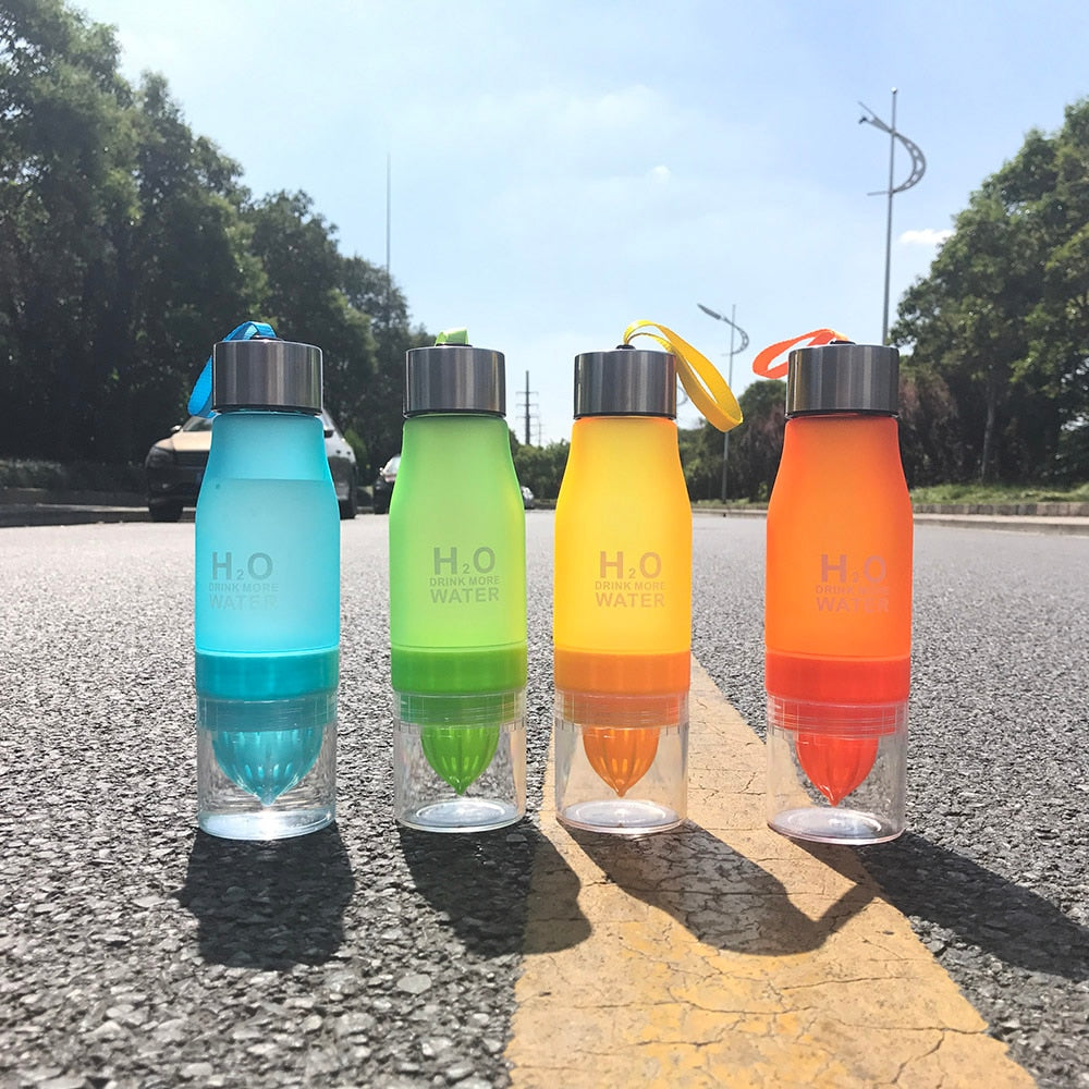New Xmas Gift 650ml Water Bottle Plastic Fruit Infusion Bottle Infuser Drink Outdoor Sports Juice lemon Portable Kettle - dianjiang-