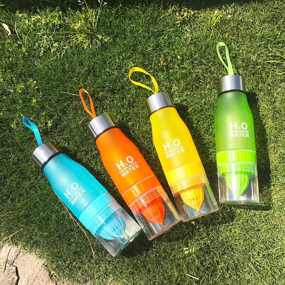 New Xmas Gift 650ml Water Bottle Plastic Fruit Infusion Bottle Infuser Drink Outdoor Sports Juice lemon Portable Kettle - dianjiang-