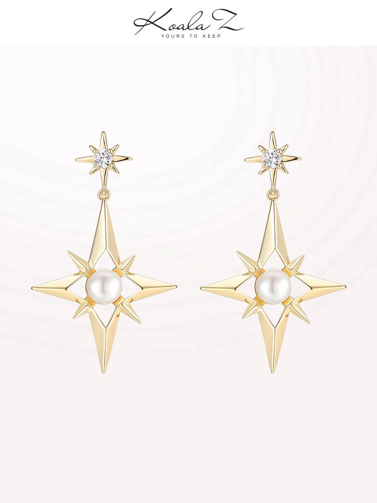 Eight bright stars earrings for women in Europe and America - dianjiang-