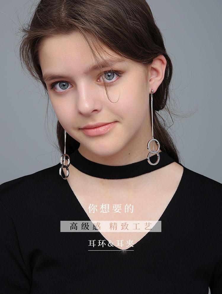 Ring Peding Bell Can be heard crisp collision sound long stream su ring fashion earrings ear clip no ear hole female - dianjiang-