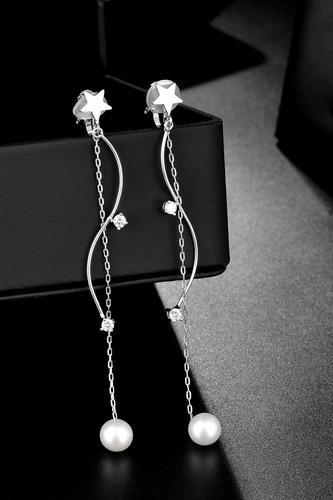 适合圆脸 冷淡风长款星星流苏耳环耳坠耳夹无耳洞女韩国个性显瘦 - dianjiang-