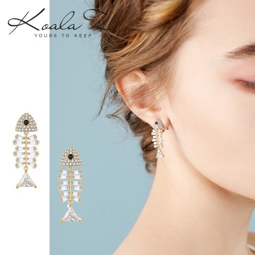 精品手作 闪耀质感百搭水晶小鱼骨个性耳环耳夹无耳洞女日系小巧 - dianjiang-