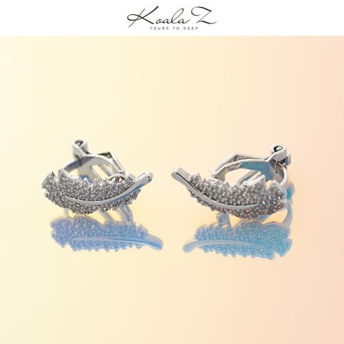 经典小香风羽毛 手作通勤日常简约设计耳钉耳环无耳洞耳夹女百搭 - dianjiang-