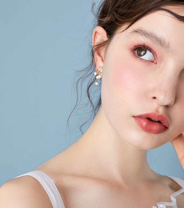 Japanese boutique cute flash diamond cloud pearl raindrop earrings earrings ear clip earless female ins fairy South Korea - dianjiang-