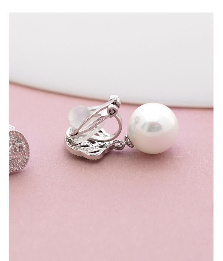 Special price rose pearl Pendant Earring clip European and American earless female transparent silicone cushion - dianjiang-