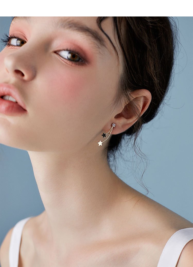 Minimalist meteor, simple and versatile, metallic meteor, comet tail, earring, ear clip, earless, female Japanese - dianjiang-