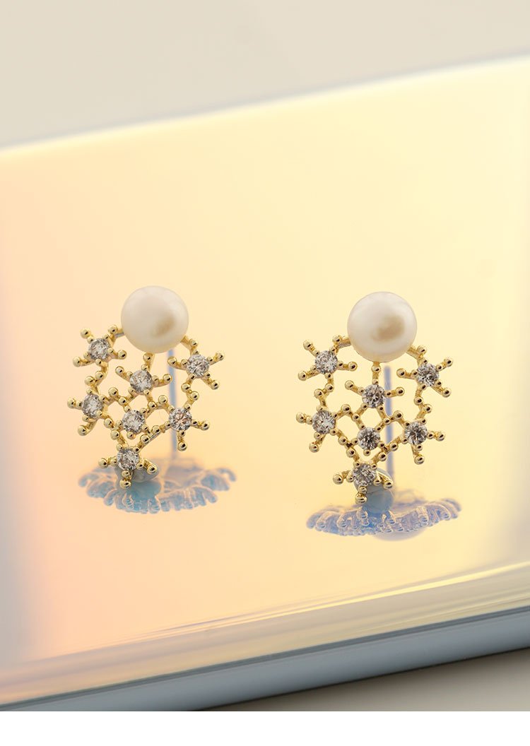 Everyday, all kinds of natural pearls, stars, zircon, advanced, small and simple earrings, earrings, painless, no ear hole, ear clip - dianjiang-