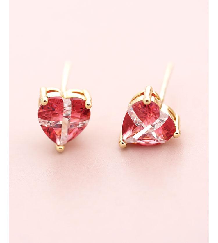 It's so hard! Seven zircons! Simple design sweet cross love ear nails no ear hole ear clip woman - dianjiang-