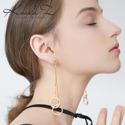 Ring Peding Bell Can be heard crisp collision sound long stream su ring fashion earrings ear clip no ear hole female - dianjiang-