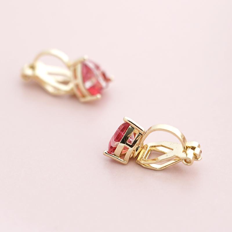 It's so hard! Seven zircons! Simple design sweet cross love ear nails no ear hole ear clip woman - dianjiang-