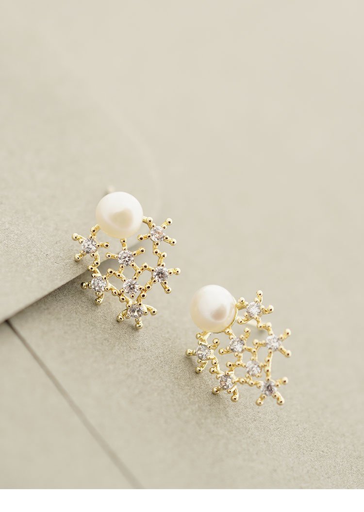 Everyday, all kinds of natural pearls, stars, zircon, advanced, small and simple earrings, earrings, painless, no ear hole, ear clip - dianjiang-