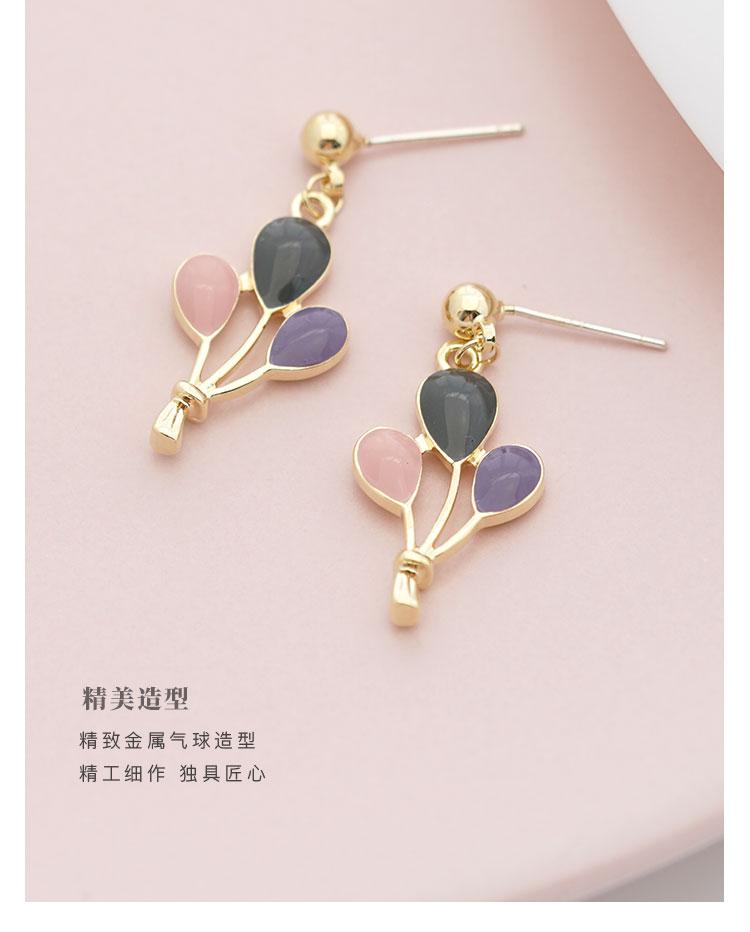 Hand-glazed Little cute colored Morandi balloon earrings ear clip earless female Japanese fresh Korean INS - dianjiang-