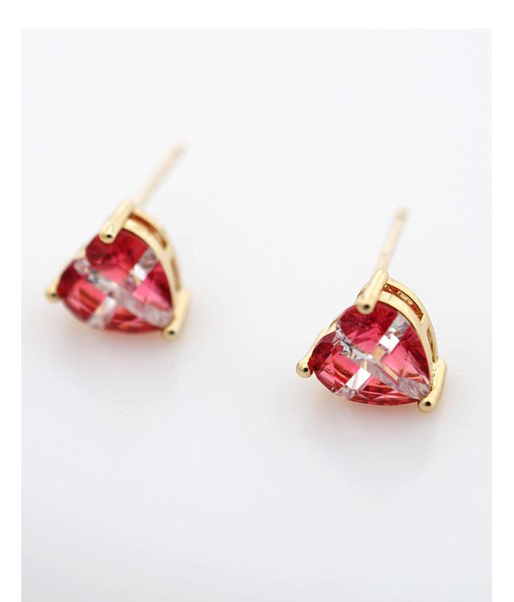 It's so hard! Seven zircons! Simple design sweet cross love ear nails no ear hole ear clip woman - dianjiang-